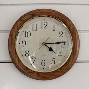 Mid Century Oak quartz Wall Clock Works Perfectly GW994